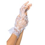 Legavenue mitaines courtes en dentelle blanc