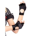 Legavenue mitaines style motarde satines noir