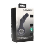 Levelz masseur prostatique en silicone vibrant avec perles et boucle - noir