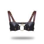 Liebe seele brassire en cuir noir, marron & or