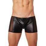 Look me boxer noir ftichiste simili cuir noir