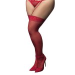 Mapal bas nylon rouges autofixants, grande taille, jarretires dentelle - mal1094xrd rouge