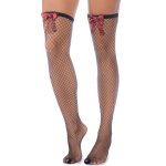 Mapal bas rsille noire avec n?uds rouges cossais black / plaid
