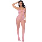 Mapalé combinaison en résille rose ajourée rose Mapalé combinaison en résille rose ajourée rose