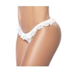 Mapal culotte ouverte blanche avec froufrou en dentelle - mal119wht blanc