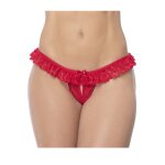 Mapal culotte ouverte rouge avec froufrou en dentelle - mal119red rouge