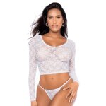 Mapalé ensemble 2 pièces en dentelle blanche, crop top et string blanc Mapalé ensemble 2 pièces en dentelle blanche, crop top et string blanc
