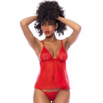 Mapal nuisette courte rouge et string assorti rouge