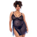 Mapal nuisette grande taille bleu nuit et string bleu nuit