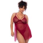 Mapal nuisette grande taille couleur framboise et string rose