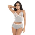 Mapalé pyjama 2 pièces, top et short en coton gris gris Mapalé pyjama 2 pièces, top et short en coton gris gris