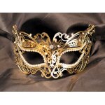 Masque vnitien alba rigide dor avec strass - hmj - 039b gold / or
