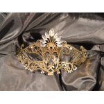 Masque vnitien gemma rigide dor avec strass - hmj - 055b gold / or