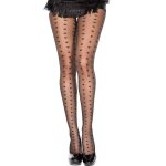 Music legs collant fantaisie noir décoration multiples petits c?urs noir Music legs collant fantaisie noir décoration multiples petits c?urs noir