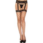 Music legs collant noir filet effet porte - jarretelles dentelle noir