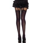 Music legs collant nylon fantaisie opaque noir style bas jarreteles noir