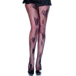 Music legs collant sexy rsille noir avec papillons noir