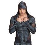 Nek t - shirt capuche et manches longues noir