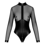 Noir handmade body anneaux wetlook et tulle noir