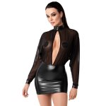 Noir handmade mini robe opium f348 wetlook et tulle noir Noir handmade mini robe opium f348 wetlook et tulle noir