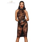 Noir handmade robe mi - longue transparente en tulle noir