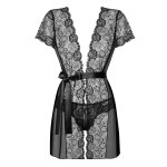 Obsessive alluria peignoir noir en dentelle noir