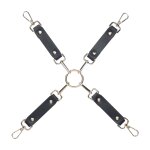 Ouch croix d'attaches pour menottes - collection milan - noir et rouge