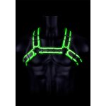 Ouch fluo buckle bulldog harness - neon green / black