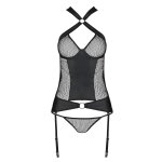Passion amanda corset & string black noir