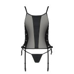 Passion malwia corset & string black noir