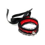 Rimba collier satin - noir et rouge