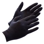 Rimba gants black ninja jetables en latex (100 pices)