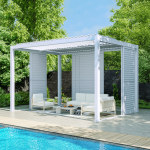 Sunny inch � brise soleil coulissant en aluminium � trois vantaux avec lame orientable - blanc - 270 ...