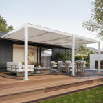 Sunny inch ® pergola bioclimatique adossée à lames orientables en aluminium - armature blanc - 5, 8 x ... Sunny inch ® pergola bioclimatique adossée à lames orientables en aluminium - armature blanc - 5, 8 x ...