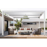 Sunny inch  pergola bioclimatique autoportante  lames orientables en aluminium pluton 5700