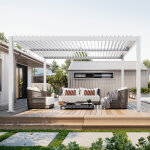 Sunny inch  pergola bioclimatique autoportante  lames orientables - armature blanc - l300 x l300 x ...