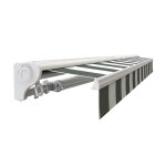 Sunny inch � store banne demi coffre motoris� et manuel pour terrasse - blanc gris - 3, 6 x 3 m