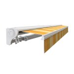 Sunny inch � store banne demi coffre motoris� et manuel pour terrasse - jaune ray� - 3, 6 x 3 m
