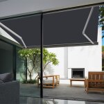 Sunny inch  store banne extrieur coffre intgral motoris et manuel pour terrasse - gris anthracite ...