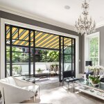 Sunny inch  store banne extrieur coffre intgral motoris et manuel pour terrasse - gris jaune