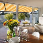 Sunny inch  store banne extrieur coffre intgral motoris et manuel pour terrasse - jaune ray - 4 ...