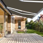 Sunny inch  store banne extrieur coffre intgral motoris et manuel pour terrasse - taupe