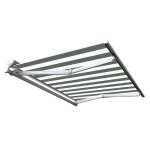 Sunny inch  store banne manuel demi coffre pour terrasse - blanc gris - 3, 6 x 3 m