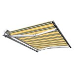 Sunny inch  store banne manuel demi coffre pour terrasse - gris jaune