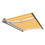 Sunny inch  store banne manuel demi coffre pour terrasse - jaune ray - 3, 6 x 3 m