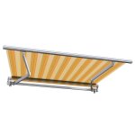 Sunny inch � store banne manuel monobloc pour terrasse - jaune ray� - 3, 6 x 3 m