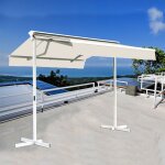 Sunny inch  stores double pente sur pied avec coffre - cru - 3, 5 x 3 m
