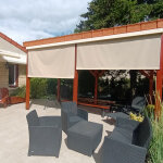 Sunny inch  store vertical enrouleur extrieur pour terrasse ou balcon - blanc laqu - dune - 1, 8 x ...