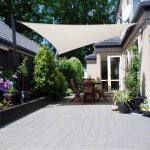 Sunny inch  voile d'ombrage impermable 220g / m - 4 x 4 m - haute densit - tissu dperlant - beige ...