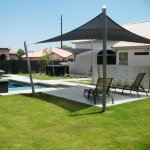 Sunny inch  voile d'ombrage impermable 220g / m - 4 x 4 m - haute densit - tissu dperlant - gris ...